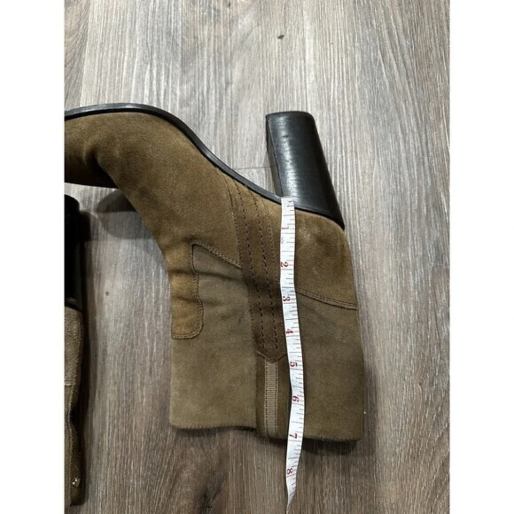 KATE SPADE New York BAISE bootie SIZE 9 M Block Heel Suede Leather Tobacco Brown